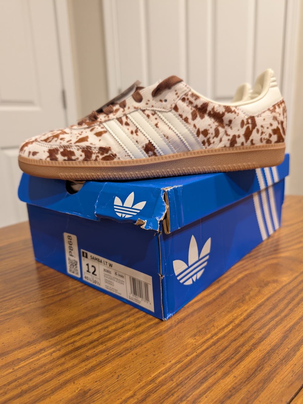 Adidas Samba LT in Cow Print!! Size 12 Women